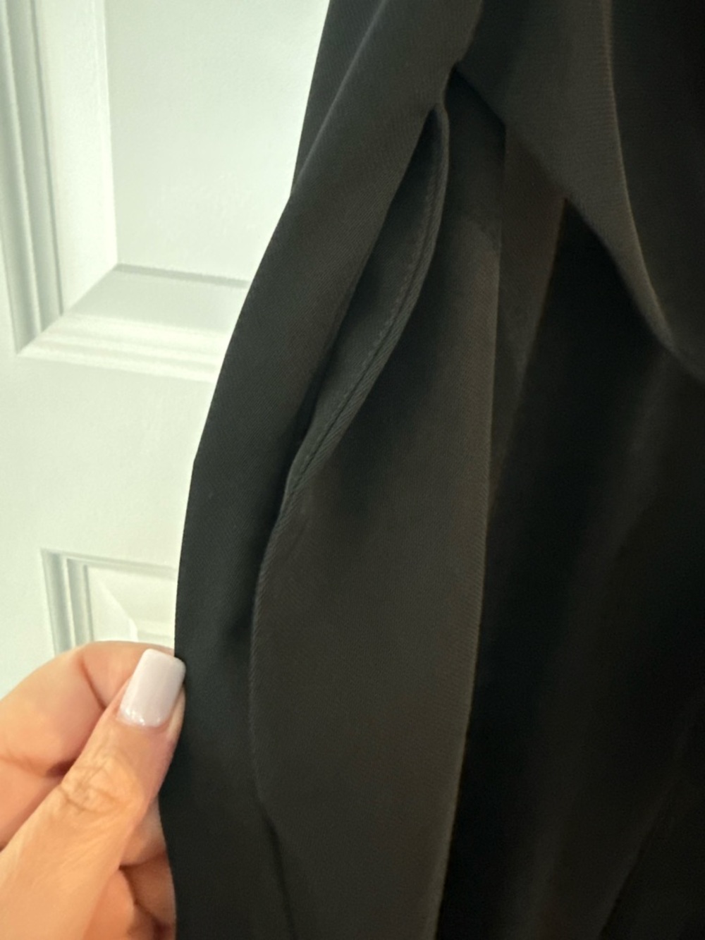 LOFT Black jumpsuit with Waist Tie - Picture 3 of 6